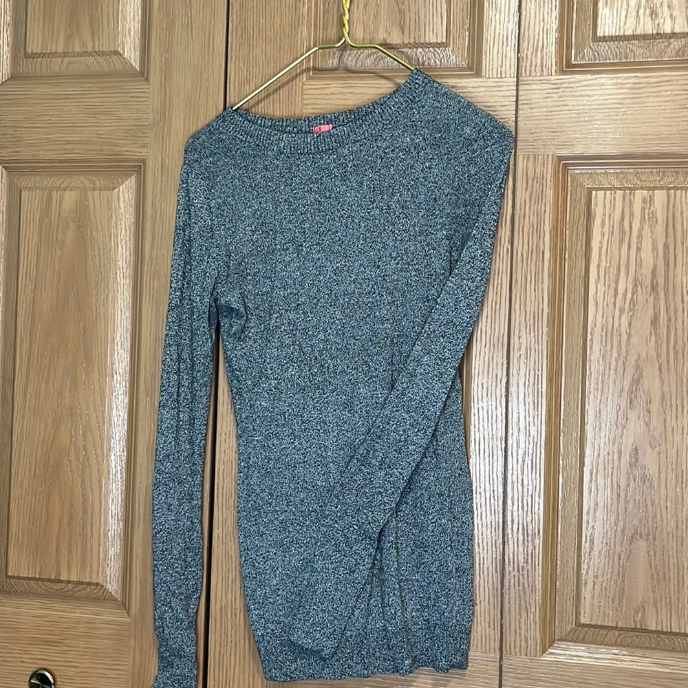 Express heather dark gray sweater medium thin fitted